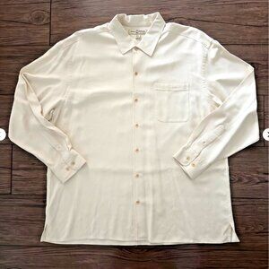 Tommy Bahama Silk Button Up Shirt Cream XXL